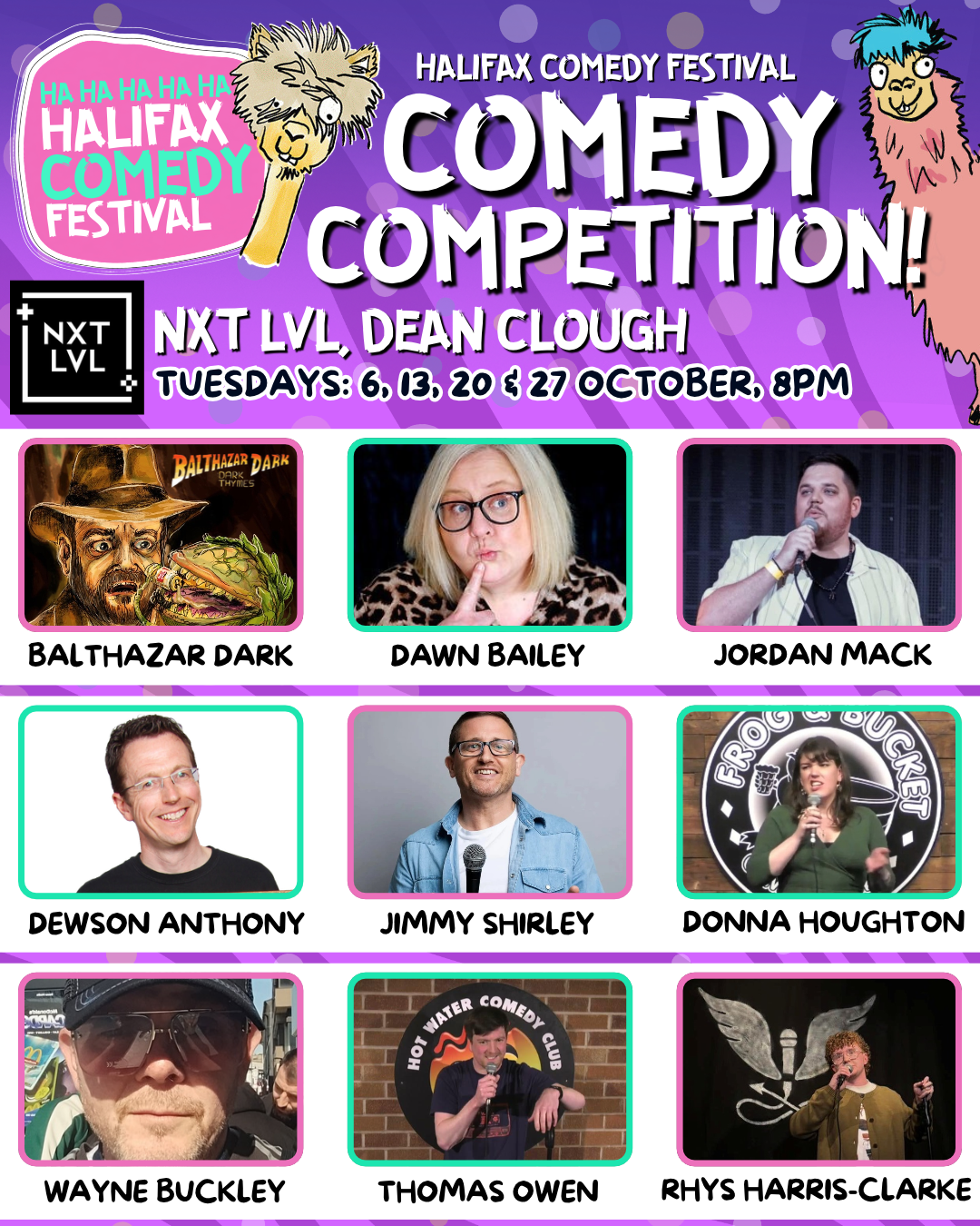 Heat 1 Comedy Competition Contestants 