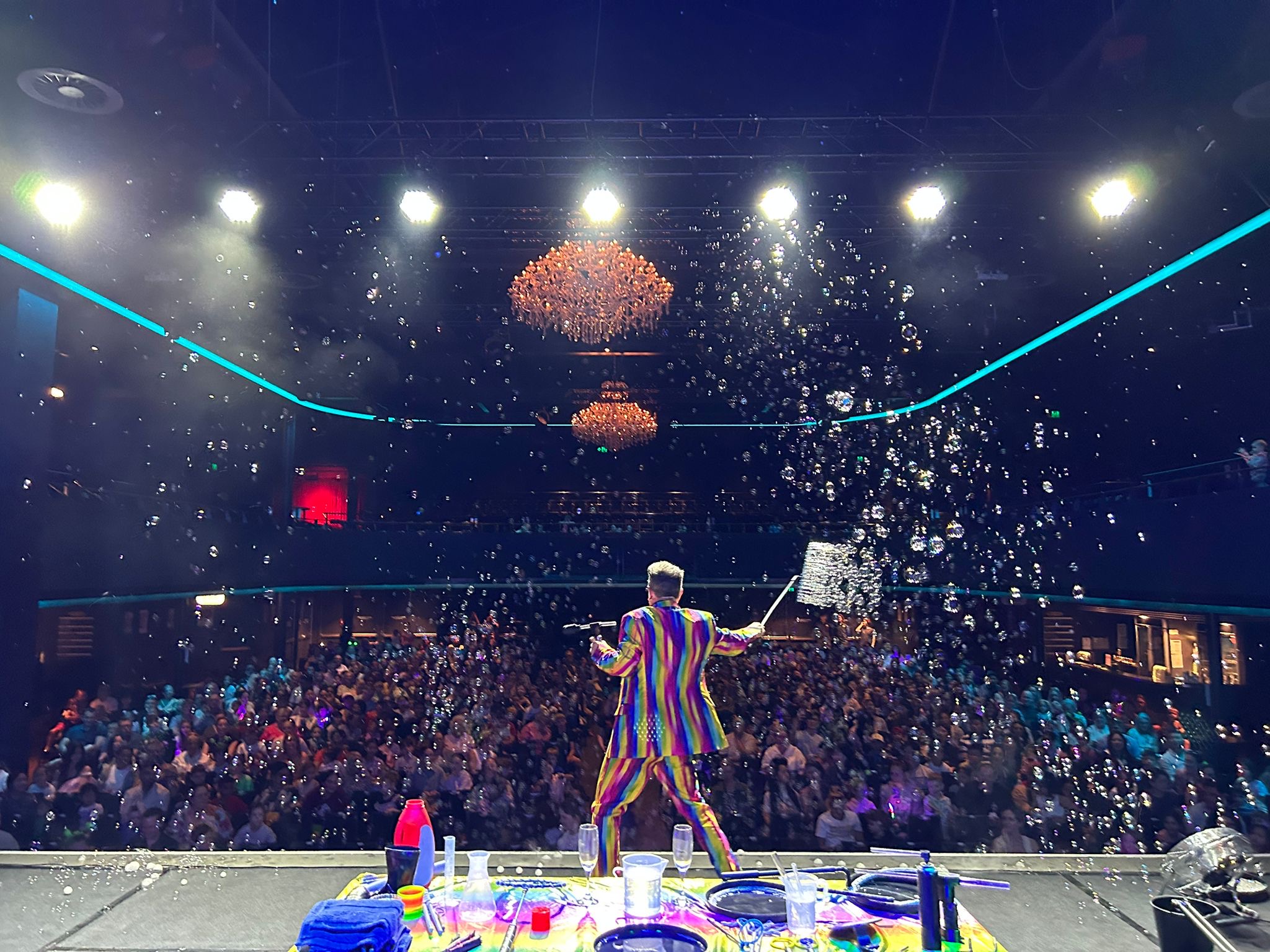 Bubble Spectacular featuring Dr Hubble on stage with a bubble display coming to The Victoria Theatre Halifax