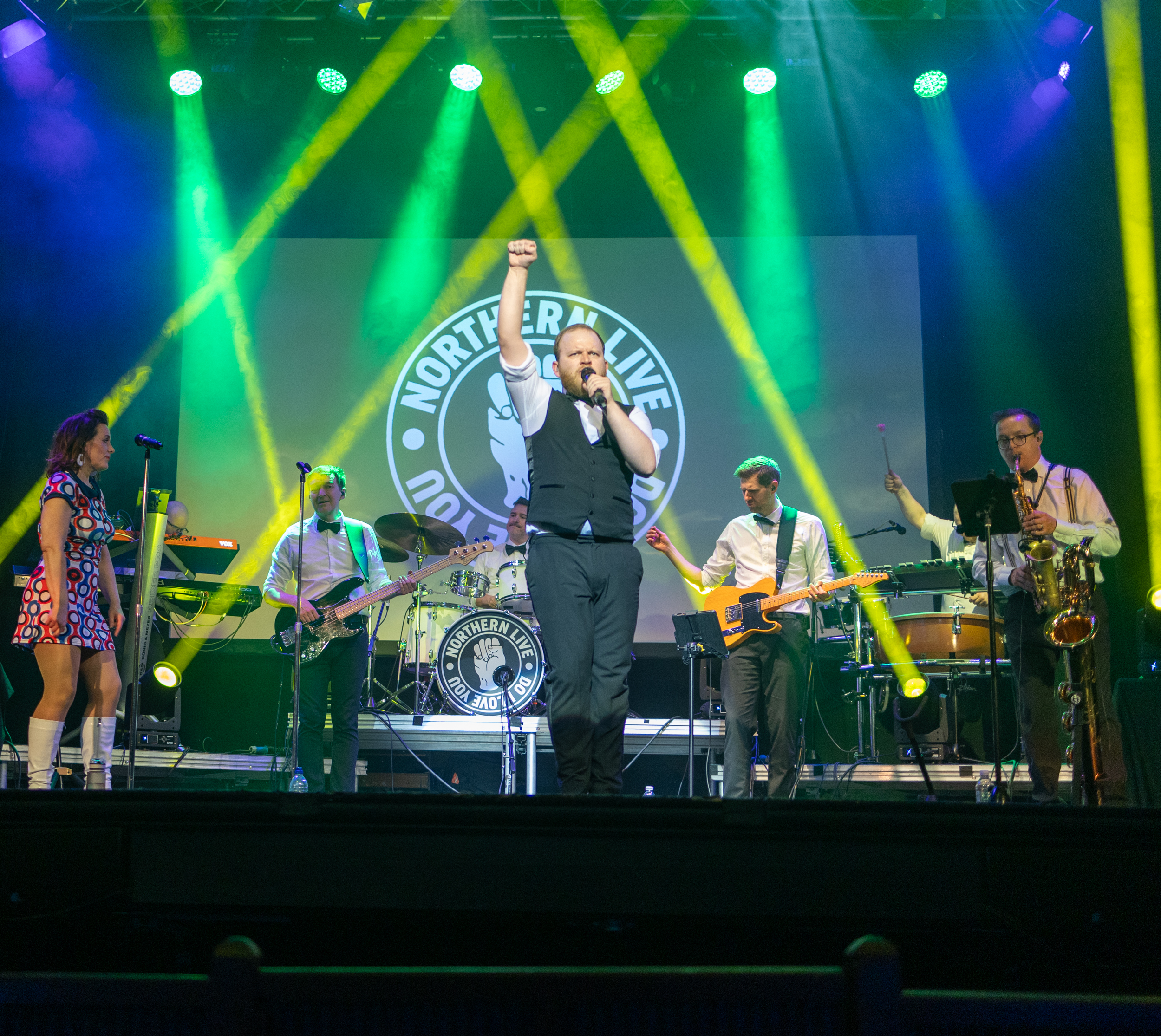 Northern Live featuring a band and singers on stage